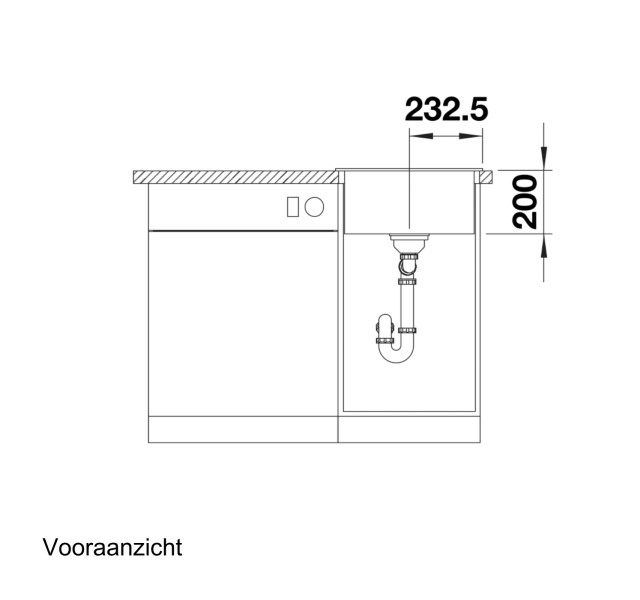Enkele spoelbak Blanco 525222 detail 2