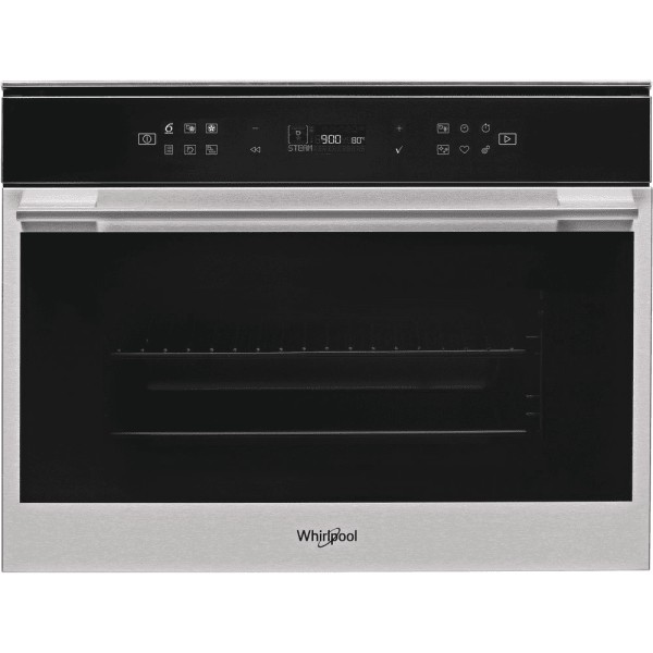 Combi : four + vapeur Whirlpool W7MS450 / Zwart vooraanzicht