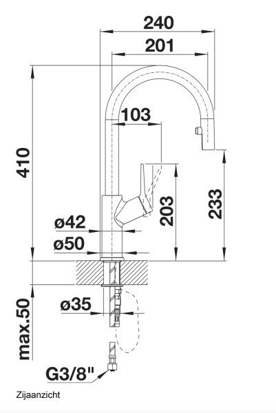 Eéngreepskraan Blanco 521359 detail 1
