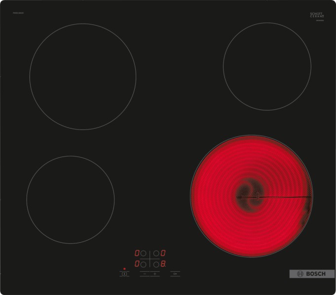 Kookplaat vitrokeramisch Bosch PKE611BA2E vooraanzicht