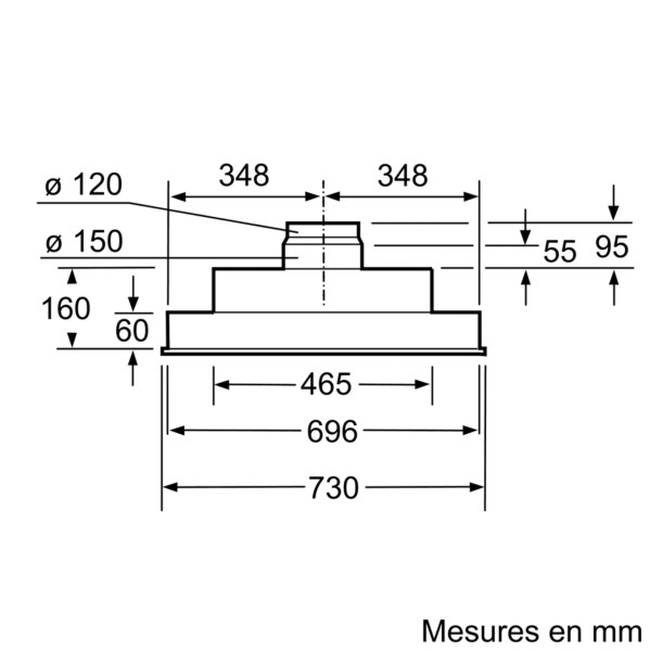 Hotte groupe aspirant Bosch DHL755BL detail 2