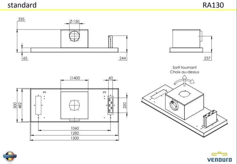 Hotte groupe aspirant Venduro RA130-MMI detail 1