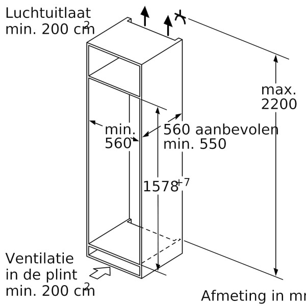 Koelkast inbouw 150-159cm hoog Siemens KI72LADE0 detail 5