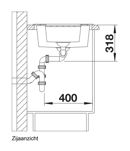 Anderhalve spoelbak Blanco 525923 detail 2
