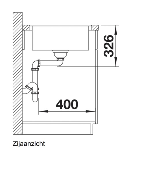 Enkele spoelbak Blanco 525921 detail 2