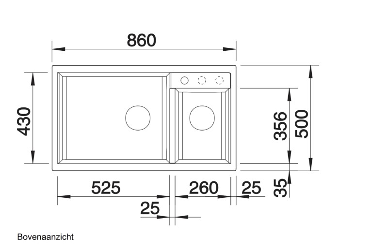 Evier 1 1/2 bassin Blanco 525936 detail 1
