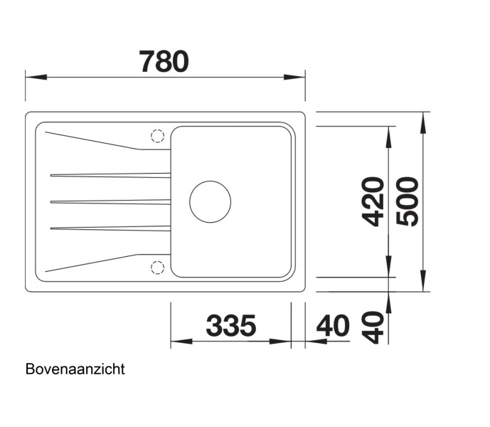 Evier 1 bassin Blanco 525970/** detail 1