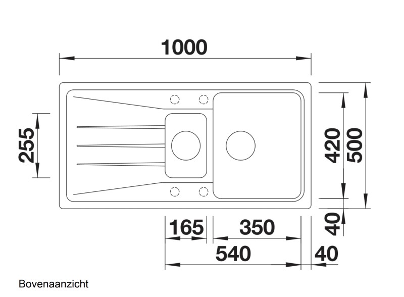 Evier 1 1/2 bassin Blanco 525975/** detail 1