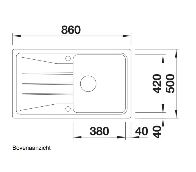 Evier 1 bassin Blanco 525972/** detail 1