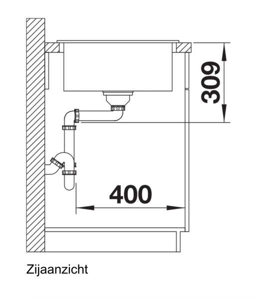 Enkele spoelbak Blanco 525896 detail 2