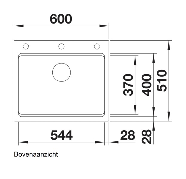 Enkele spoelbak Blanco 525890 detail 1