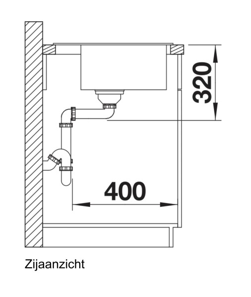 Enkele spoelbak Blanco 525869 detail 2