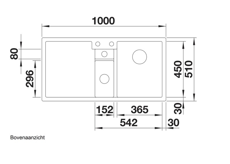 Anderhalve spoelbak Blanco 525866 detail 1