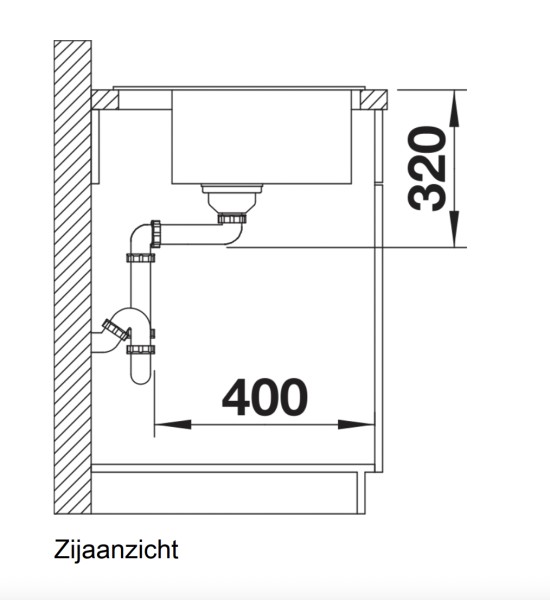 Enkele spoelbak Blanco 525871 detail 2