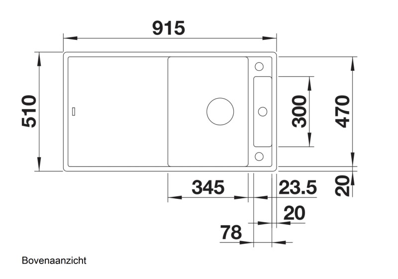 Evier 1 bassin Blanco 525845 detail 2