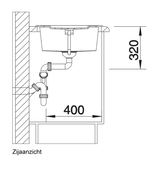 Enkele spoelbak Blanco 525918 detail 2