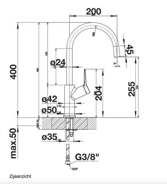 Eéngreepskraan Blanco 520766 detail 1