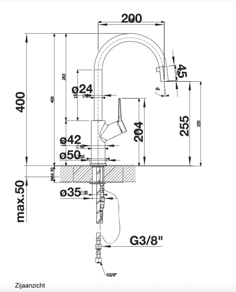 Eéngreepskraan Blanco 520767 detail 1
