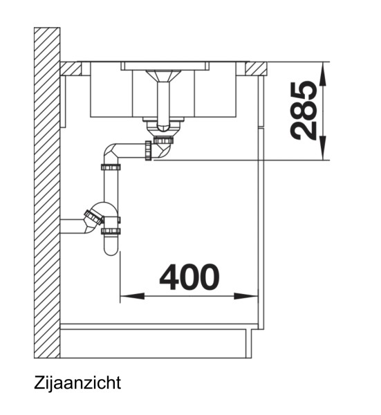 Enkele spoelbak Blanco 519717 detail 2