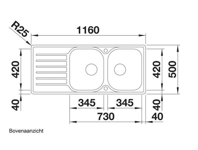 Evier 2 bassins Blanco 519713 detail 1