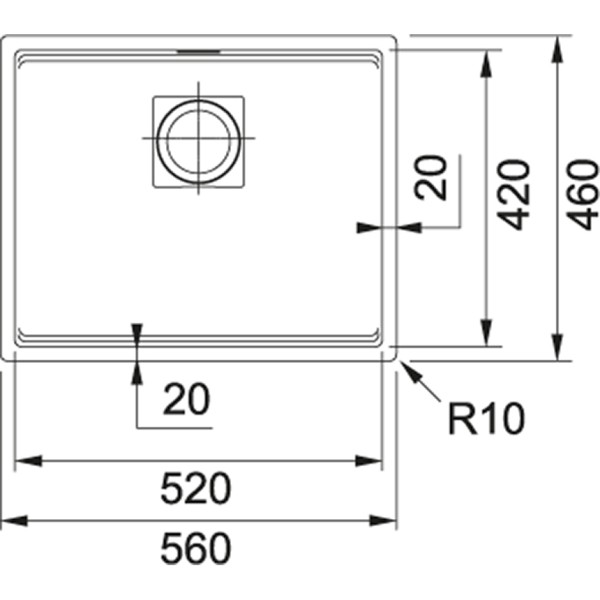 Enkele spoelbak Franke KNG110520MB1 detail 1