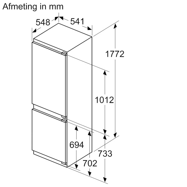 Combiné réfrigérateur/congélateur intégrable Bosch KIN86VFE0 detail 5