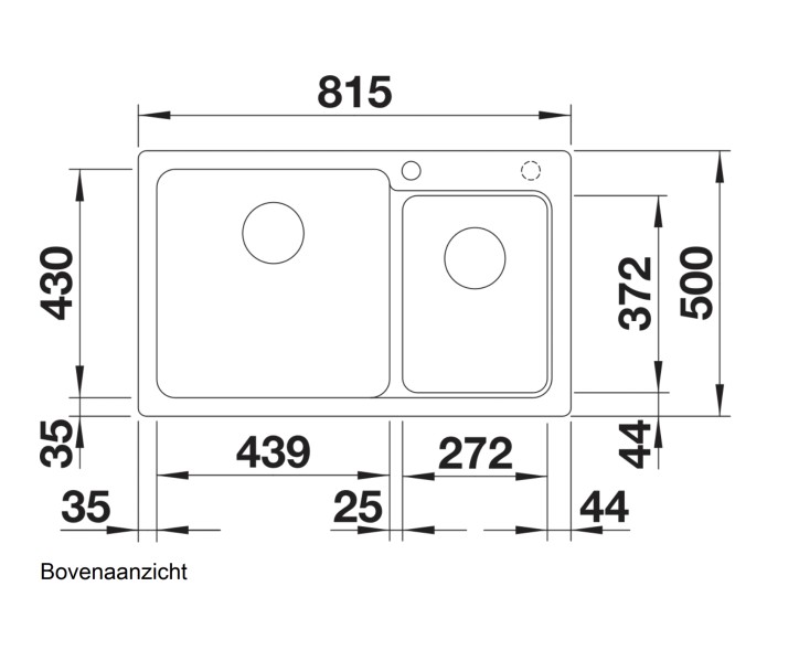 Anderhalve spoelbak Blanco 519652 detail 1