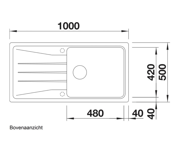 Enkele spoelbak Blanco 519692/** detail 1
