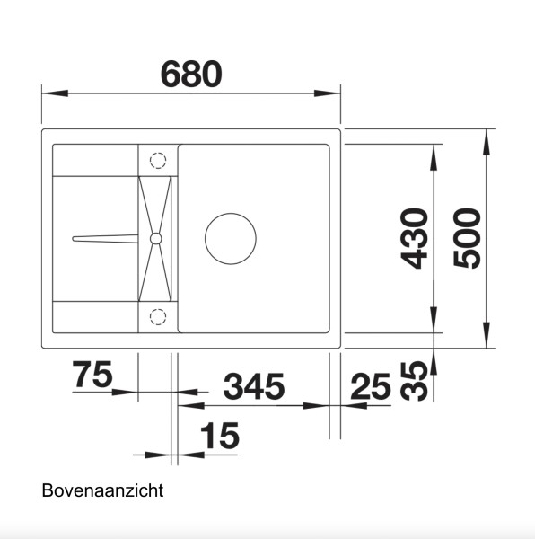 Evier 1 bassin Blanco 519580 detail 1