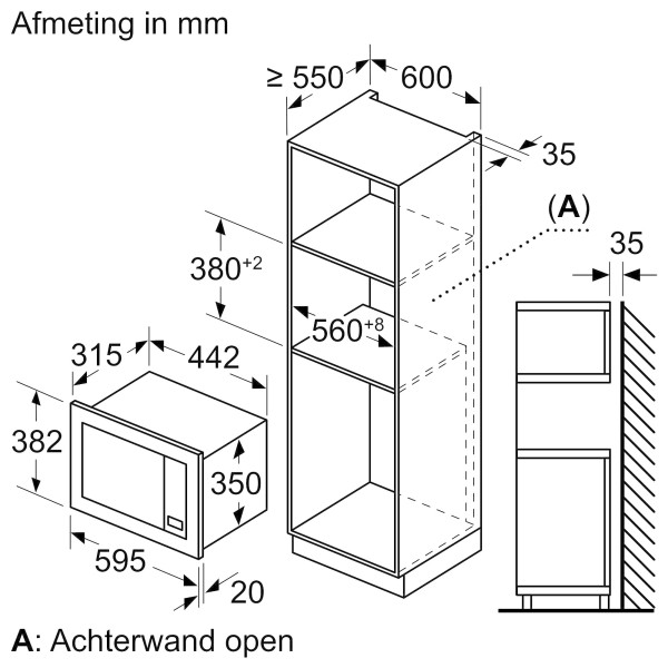 Microgolfoven inbouw met grill Siemens BE623LMB3 / Zwart detail 3