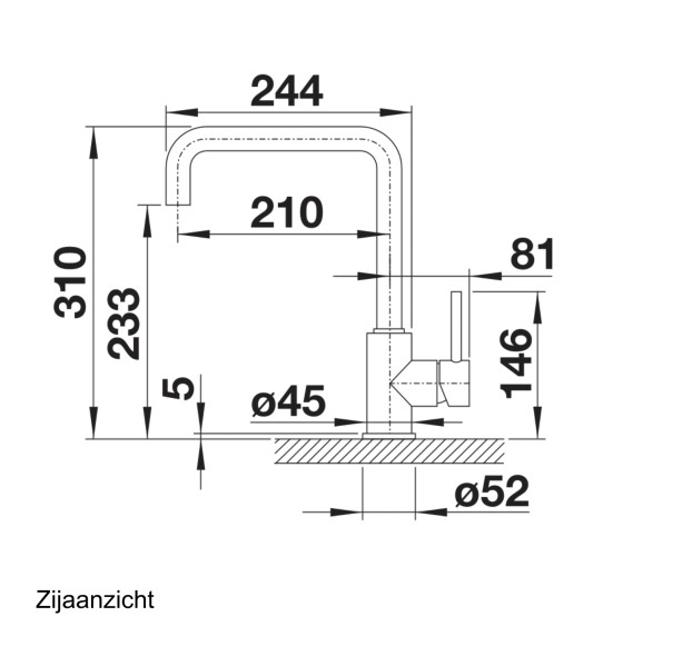 Eéngreepskraan Blanco 519413/° detail 1