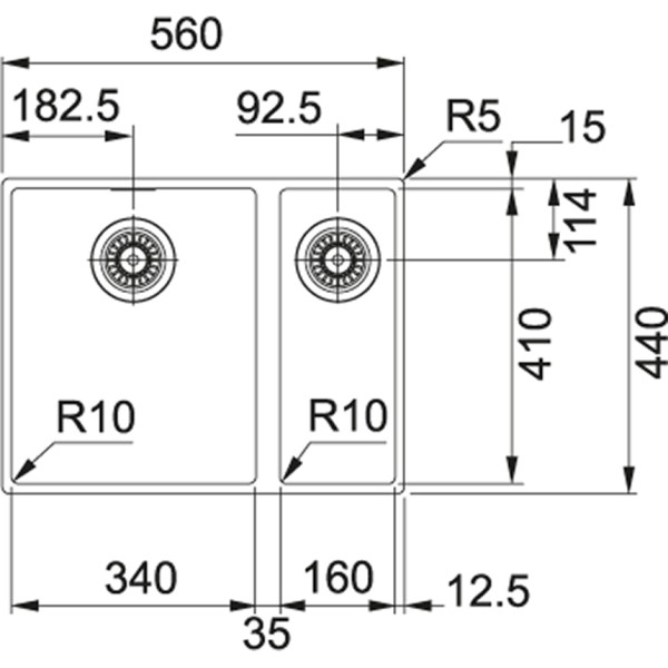 Evier 1 1/2 bassin Franke SID160DZW1/ACTIE detail 1