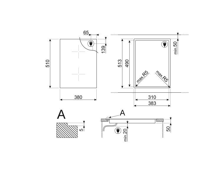 Taque de cuisson modulaires Smeg SIM3323D detail 5