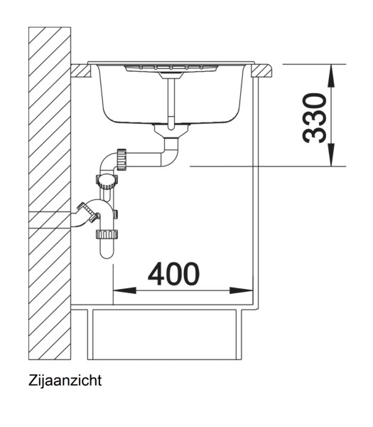 Enkele spoelbak Blanco 515069 detail 2