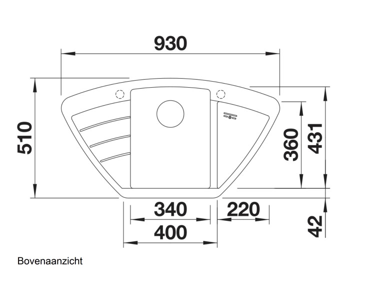 Evier d'angle Blanco 515073 detail 1