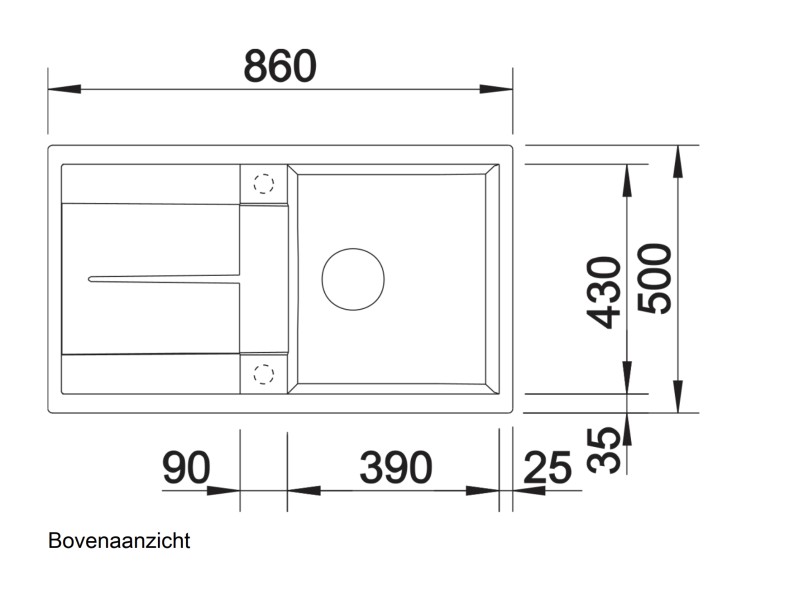 Evier 1 bassin Blanco 515042 detail 1