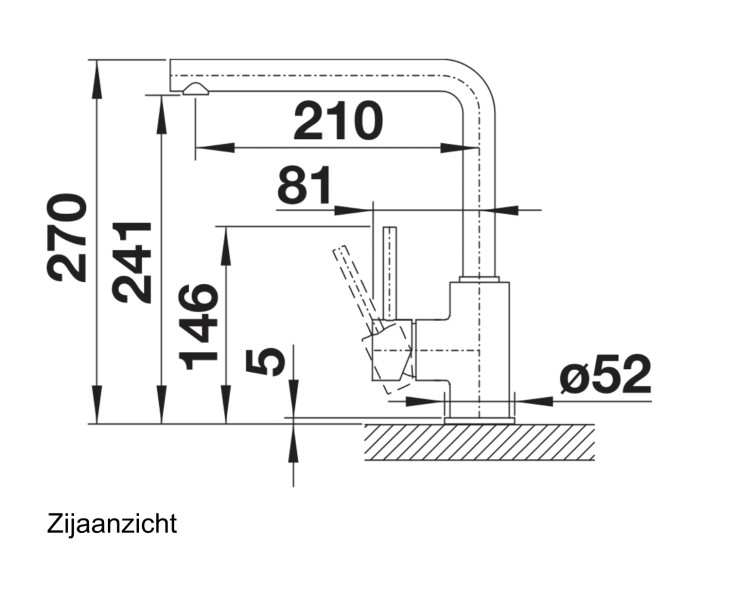 Eéngreepskraan Blanco 526657/° detail 1