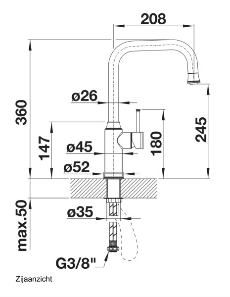 Eéngreepskraan Blanco 526687/** detail 1