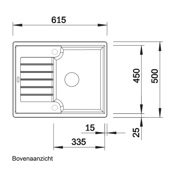 Evier 1 bassin Blanco 516922 detail 1