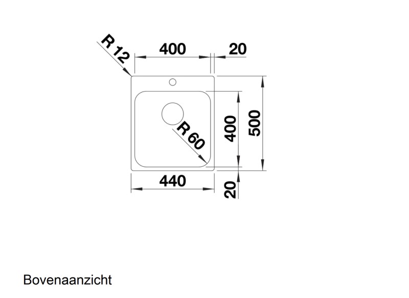 Enkele spoelbak Blanco 526352 detail 1