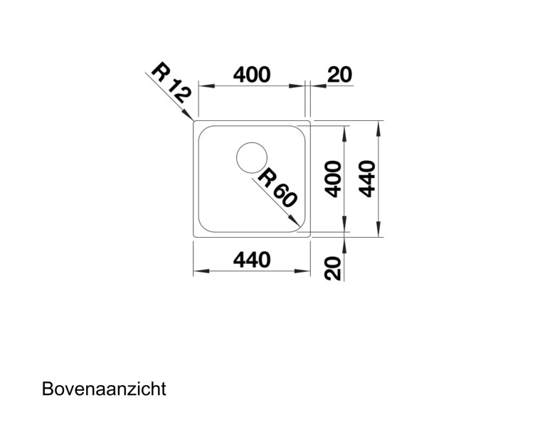 Enkele spoelbak Blanco 526350 detail 1