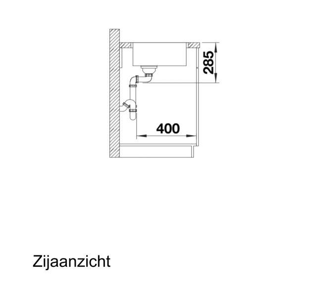 Enkele spoelbak Blanco 526350 detail 2