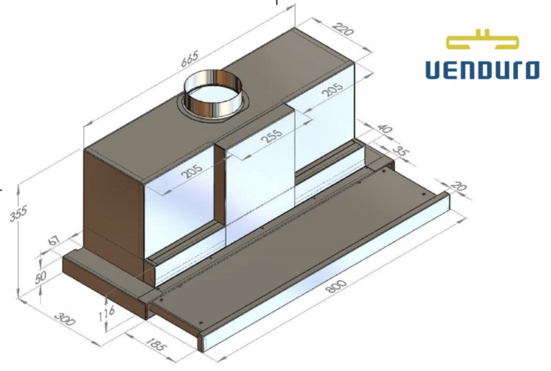 Hotte téléscopique Venduro TA80/940INOX detail 1