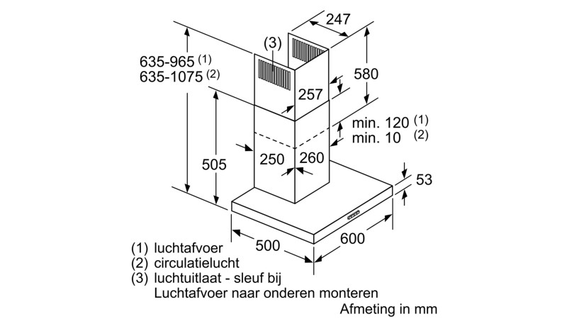 Dampkap wand/schouw Bosch DWB66IM50 detail 4