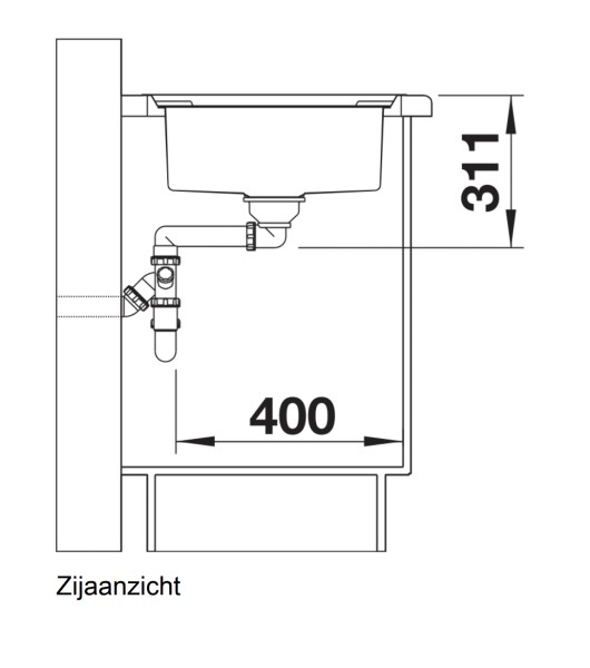 Evier 1 bassin Blanco 522102 detail 2