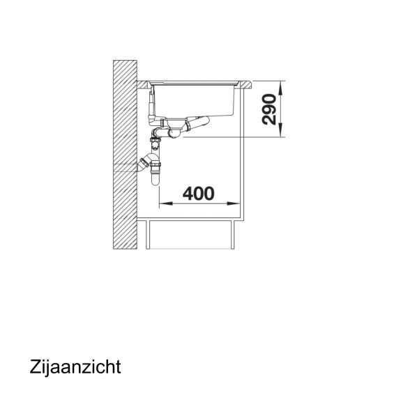 Anderhalve spoelbak Blanco 522105 detail 2