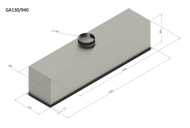 Dampkap inbouwgroep Venduro GA130/940 detail 1