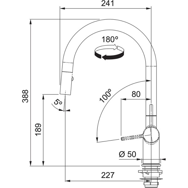 Robinet mono-commande Franke 301029/ACTIE detail 1