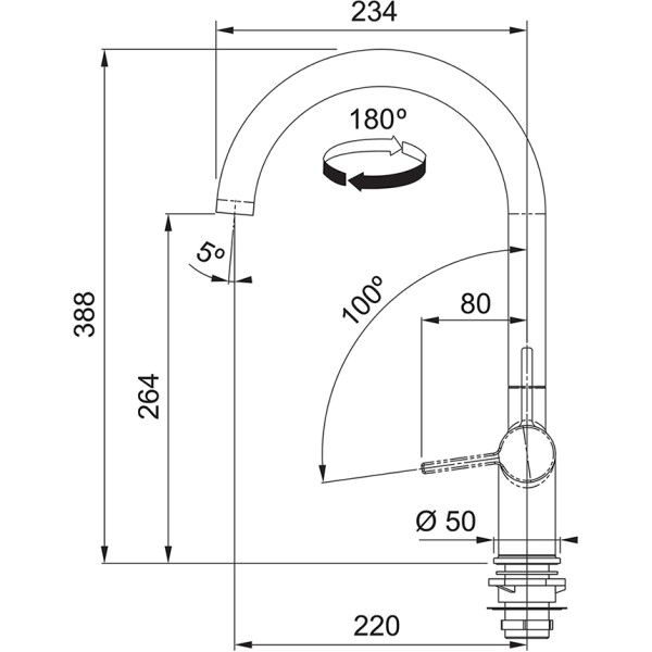 Robinet mono-commande Franke 301035 detail 2