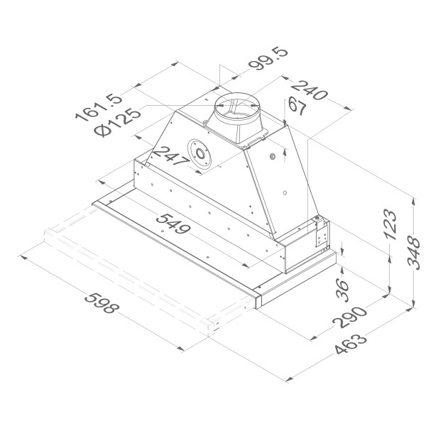 Hotte téléscopique Novy 661 / Novy Telescopisch detail 5